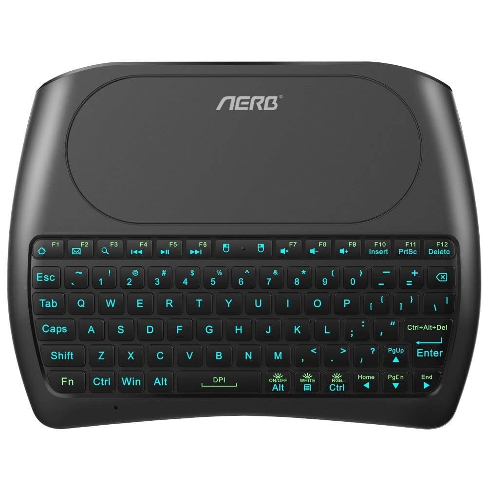 Aerb Backlit Mini Wireless Keyboard with Large Touchpad Mouse - Media