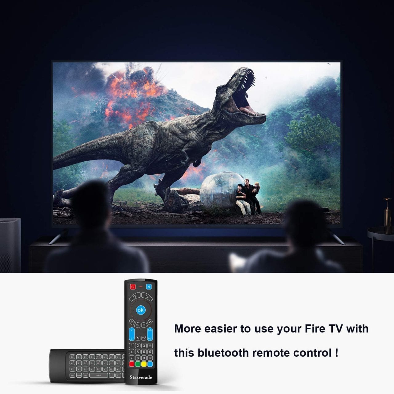 Air Remote Control with Keyboard/Air Remote Mouse Bluetooth Remote Specifically Compatible with  Fire TV and Fire Stick/4K Compatible with Android TV/Box/Windows/Raspberry pi 3