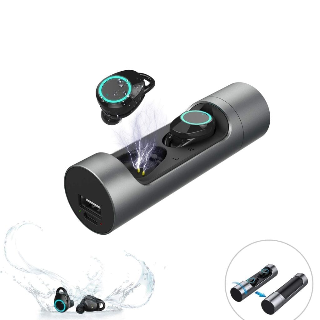 True Wireless Earbuds, Bulife TWS Bluetooth 5.0 Headphones, in-Ear Stereo Wireless Earphones, Deep Bass 3D Stereo Sound Headset for Running Sports,Portable Charging Case