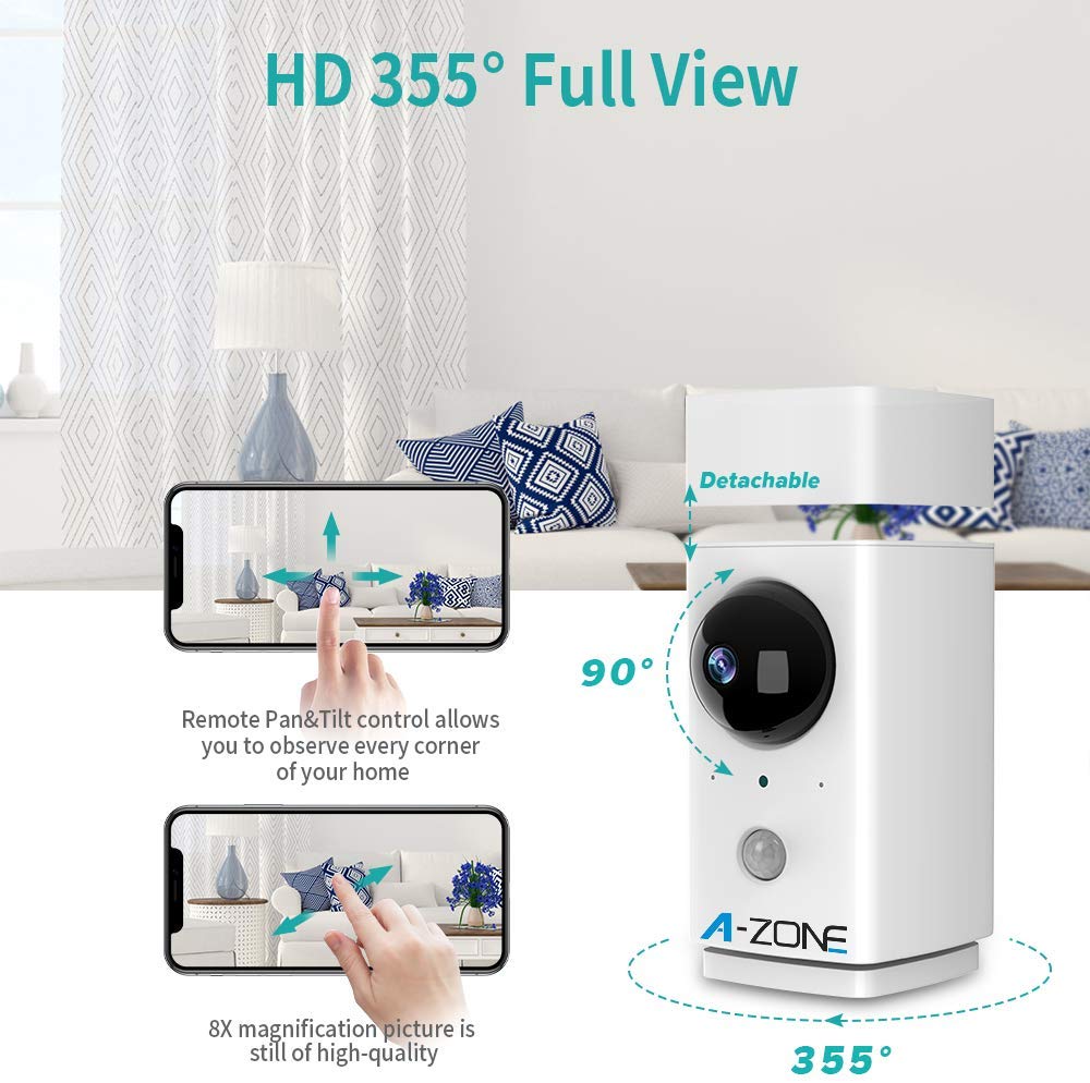 Baby Monitor with Camera and Audio, 1080P HD Indoor Wireless Smart Home Camera with Seneor Light 2-Way Audio Person Detection, Night 