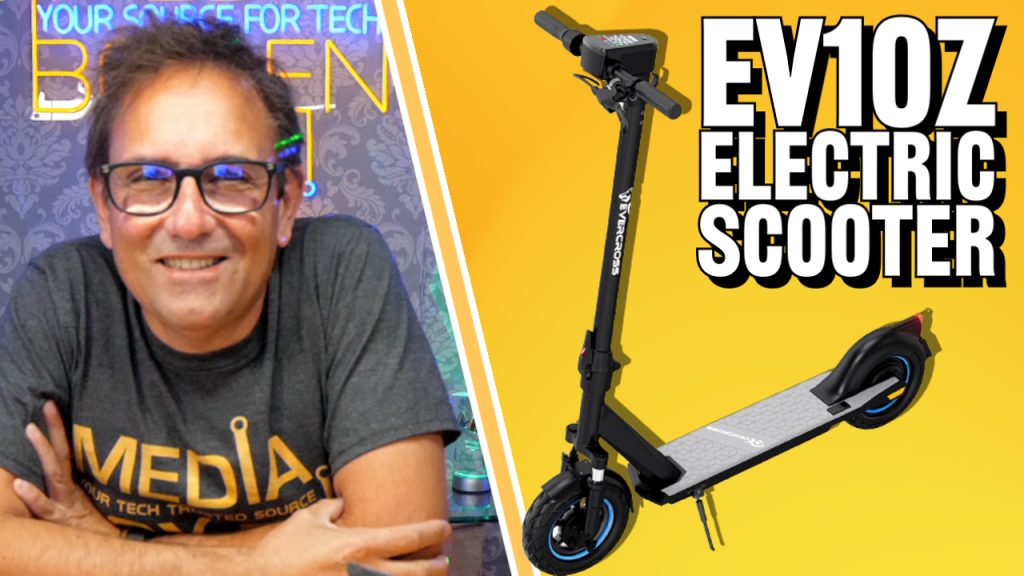EVERCROSS EV10Z App-Enabled Electric Scooter, 10" Solid Tires Electric Scooters, 22 Miles & 19 Mph Folding Commuter Electric Scooter for Adults & Teenagers with 500W Peak Power Brushless Hub Motor